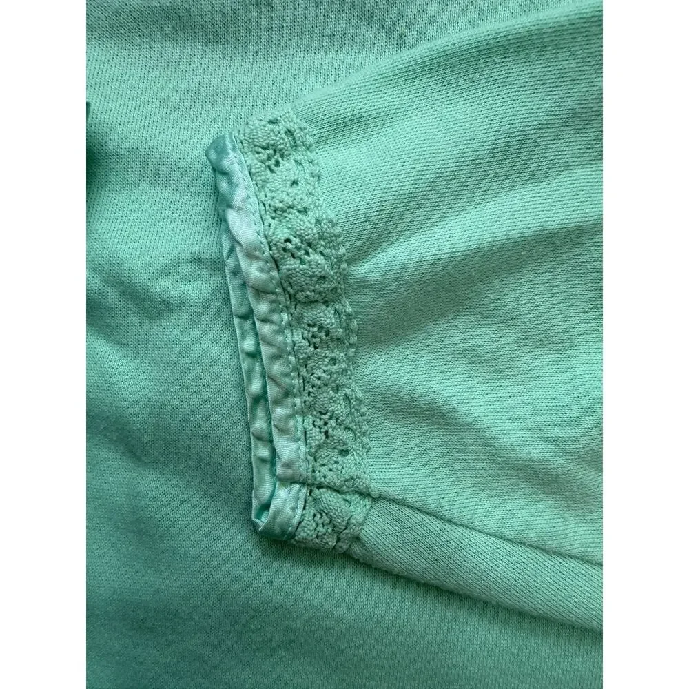 Victoria's Secret Women's Pajama Set Mint Green Lace Trim Size XL Vintage